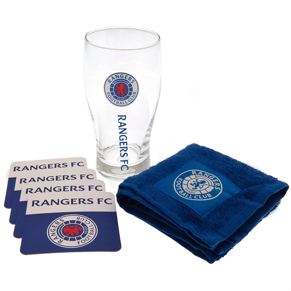 Mini Bar Set Manchester City F.C. – Bicchiere Da Birra, 4 Sottobicchieri E Asciugamano In Blister Ufficiale